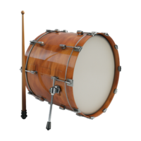 ai generado 3d representación de un banda tambor en transparente antecedentes - ai generado png