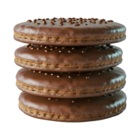 ai generado chocolate galleta en transparente antecedentes - ai generado png