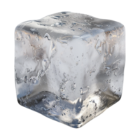 ai generado 3d representación de un hielo cubo en transparente antecedentes - ai generado png