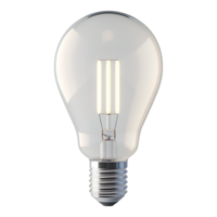 ai generado 3d representación de un ligero LED bulbo en transparente antecedentes - ai generado png