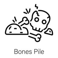 Trendy Bones Pile vector