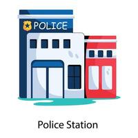 Trendy Police Station vector
