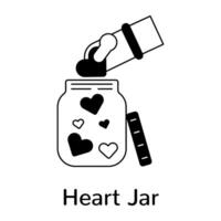 Trendy Heart Jar vector