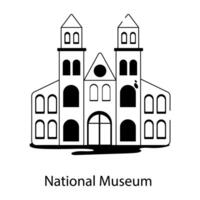 Trendy National Museum vector