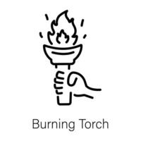 Trendy Burning Torch vector