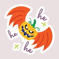 Trendy Bat Pumpkin vector