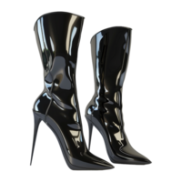 AI generated 3D Rendering of a Ladies Long Fashion Leather Shoes on Transparent Background - Ai Generated png