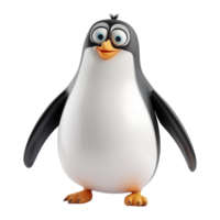 ai gegenereerd 3d renderen van een pinguïn Aan transparant achtergrond - ai gegenereerd png