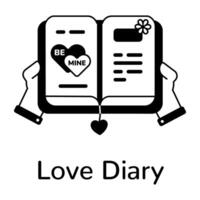 Trendy Love Diary vector