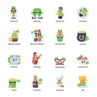 Set of St Patrick's Day Flat Icons vector