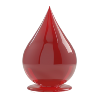 ai generado 3d representación de un rojo líquido gotas en transparente antecedentes - ai generado png