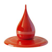 AI generated 3D Rendering of a Red Liquid Drops on Transparent Background - Ai Generated png