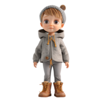 AI generated 3D Rendering of a Little Beautiful Girl Toddler on Transparent Background - Ai Generated png