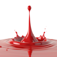 AI generated 3D Rendering of a Red Liquid Drops on Transparent Background - Ai Generated png