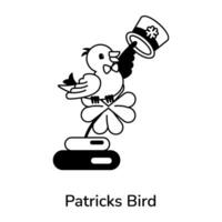 Trendy Patricks Bird vector