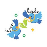 Trendy Love Birds vector