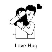 Trendy Love Hug vector