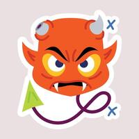 Trendy Demon Face vector