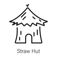 Trendy Straw Hut vector