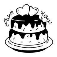 Trendy Valentine Cake vector