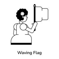 Trendy Waving Flag vector