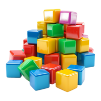 AI generated 3D Rendering of a Colorful Baby Toy Boxes on Transparent Background - Ai Generated png