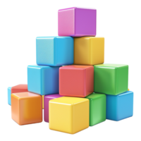 AI generated 3D Rendering of a Colorful Baby Toy Boxes on Transparent Background - Ai Generated png