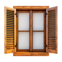 ai generado de madera ventana en transparente antecedentes - ai generado png