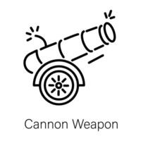 Trendy Cannon Weapon vector