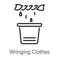 Trendy Wringing Clothes vector