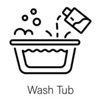 Trendy Wash Tub vector