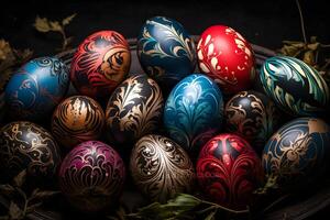 AI generated Easter eggs photo