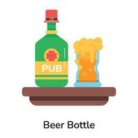 Trendy Beer Bottle vector