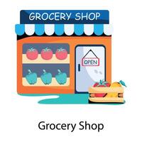 Trendy Grocery Shop vector