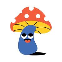 Trendy Happy Mushroom vector