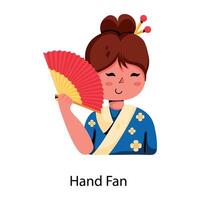 Trendy Hand Fan vector