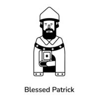 Trendy Blessed Patrick vector