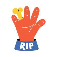 Trendy RIP Hand vector