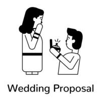 Trendy Wedding Proposal vector