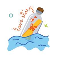 Trendy Message Bottle vector