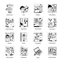 Handy Collection of Glyph Style Art Collectibles Icons vector