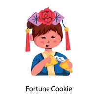 Trendy Fortune Cookie vector