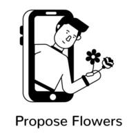 Trendy Propose Flowers vector