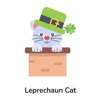 Trendy Leprechaun Cat vector