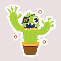 Trendy Spooky Cactus vector