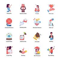 Bundle of Love Celebration Flat Icons vector