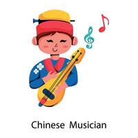 de moda chino músico vector