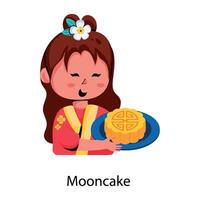 Trendy Mooncake Concepts vector