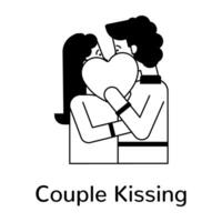 Trendy Couple Kissing vector