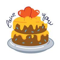 Trendy Valentine Cake vector